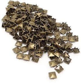 img 2 attached to Honbay 200PCS Antique Brass Nailheads - 10mm 🔨 Metal Punk Spikes, Square Pyramid Studs for Leathercraft - DIY