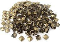 honbay 200pcs antique brass nailheads - 10mm 🔨 metal punk spikes, square pyramid studs for leathercraft - diy logo