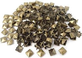 img 4 attached to Honbay 200PCS Antique Brass Nailheads - 10mm 🔨 Metal Punk Spikes, Square Pyramid Studs for Leathercraft - DIY