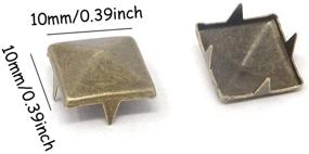 img 3 attached to Honbay 200PCS Antique Brass Nailheads - 10mm 🔨 Metal Punk Spikes, Square Pyramid Studs for Leathercraft - DIY