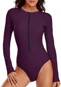 img 3 attached to 👙 Stylish LVZIJUN 2-Piece Sleeve Surfing Swimsuit: Perfect Women's Clothing for Swimsuits & Cover Ups