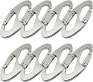 bytiyar 8 pcs aluminium alloy dual carabiner clips: ultimate keychain tool in silver, black, and red логотип