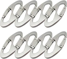 img 4 attached to Bytiyar 8 PCS Aluminium Alloy Dual Carabiner Clips: Ultimate Keychain Tool in Silver, Black, and Red