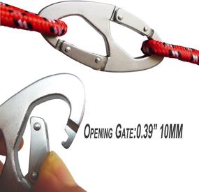 img 2 attached to Bytiyar 8 PCS Aluminium Alloy Dual Carabiner Clips: Ultimate Keychain Tool in Silver, Black, and Red