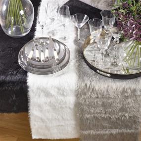 img 1 attached to 🍽️ Exquisite Juneau Faux Fur Table Runner: Add Elegance to Your Dining Décor!