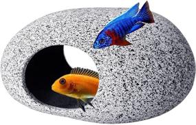 img 4 attached to 🐠 SpringSmart Ceramic Aquarium Hideaway Rocks - Perfect for Fish Hiding, Breeding, and Resting - Safe for Pets - Betta Fish Tank Cave