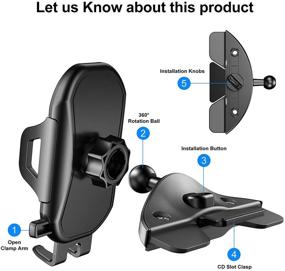 img 2 attached to RAXFLY CD Player Phone Mount Universal 360° Rotation Car Phone Holder with One Button Release, Compatible with Samsung Galaxy Note 10 9 S10 S9 Plus, iPhone 11 X XR - Easy Installation