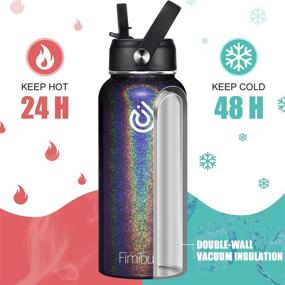 img 2 attached to 🎁 32 oz BPA-Free Insulated Water Bottle with 2 Lids (Straw and Spout), Sweat-free & Leak Proof, 18/8 Stainless Steel Double Wall Vacuum Hot/Cold Bottle - Perfect Christmas Gift for Men and Women