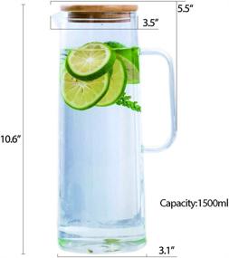 img 2 attached to 1500ml Glass Water Pitcher - Glass Jug Teapot with Handle for Family