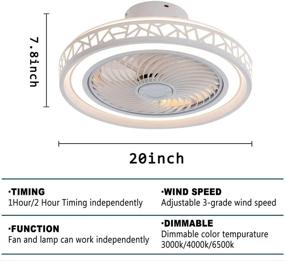 img 2 attached to 🔆 Enhanced Ceiling Fan with Lights: 20 In, 72W Dimming, 3 Speeds, Modern Fixture, Smart Timing