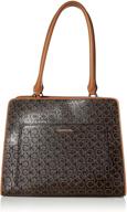 calvin klein textured caramel embossed women's handbags & wallets in totes logo