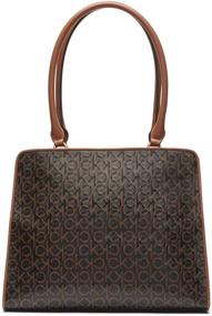 img 3 attached to Calvin Klein Textured Caramel Embossed Women's Handbags & Wallets in Totes