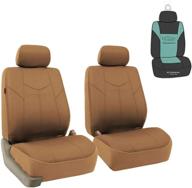 fh group pu009115 pu leather rome seat covers (tan) front set with gift - universal fit logo
