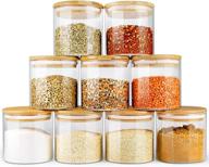 🍃 ecoevo glass jars with bamboo lids - 9 pack of 16oz glass food jars and canisters sets logo