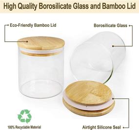 img 3 attached to 🍃 EcoEvo Glass Jars with Bamboo Lids - 9 Pack of 16oz Glass Food Jars and Canisters Sets