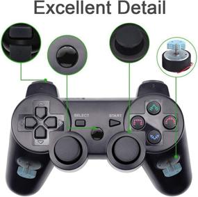 img 2 attached to 🎮 Wireless Double Vibration Remote Gamepad for Sony Playstation 3 - Vinonda PS3 Controller (Black) with Charging Cable