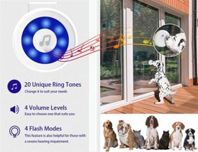 img 2 attached to Weird Tails Dog Bell for Door Potty Training - Wireless Dog Bell IP65 Waterproof Doorbell Chime - Operating up to 950 Feet - 20 Melodies - 5 Volume Levels - LED Flash - 1 Receiver & 2 Transmitters