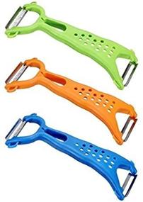 img 1 attached to 🥕 Wasson CLAS Vegetable Dual Vegetable and Fruit Slicer with Apple, Potato, Orange, and Carrot Cutter, Veggie Julienne Slicer with Sharp Stainless Steel Serrated Blade, Peeler Classic Zester Tool - Set of 3 (Green)