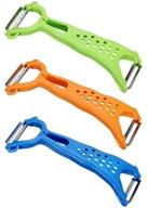 🥕 wasson clas vegetable dual vegetable and fruit slicer with apple, potato, orange, and carrot cutter, veggie julienne slicer with sharp stainless steel serrated blade, peeler classic zester tool - set of 3 (green) логотип