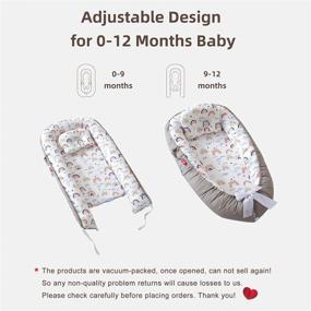 img 1 attached to Baby Nest Snuggle: Ultimate Comfort for Newborns – 100% Cotton Lounger with Pillow, Bowknot Infants Crib, Mattress, and Portable Travel Bed (Pink Tree)