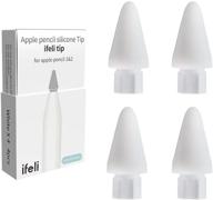 🖊️ high-quality low-friction all-in-one silicone tip replacements for apple pencil - set of 4, compatible with ipad pencil - white logo