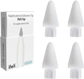 img 4 attached to 🖊️ Высококачественные сменные силиконовые наконечники с низким трением для Apple Pencil - набор из 4 шт., совместимые с iPad Pencil - белые.