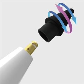 img 1 attached to 🖊️ High-Quality Low-Friction All-in-One Silicone Tip Replacements for Apple Pencil - Set of 4, Compatible with iPad Pencil - White
