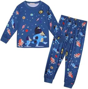 img 4 attached to Cute Cartoon Dog 2 Piece Suit - AUTOUS90 Long Sleeve Shirt Set for Toddler Boys and Girls, Perfect for Summer Kids Fashion