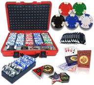 ⚫️ casinoite billium professional poker chip set - 300/500 pc, 10 plaques, red hard case, 40mm casino chips, 2 decks of 100% plastic playing cards, trays, all-in button, dealer button, big blind, small blind buttons логотип