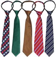 👔 kilofly pre-tied adjustable zipper tie kids boys baby necktie - value set of 5: convenient and stylish neckwear for children! logo