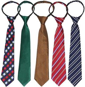 img 4 attached to 👔 kilofly Pre-tied Adjustable Zipper Tie Kids Boys Baby Necktie - Value Set of 5: Convenient and Stylish Neckwear for Children!