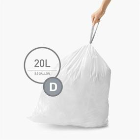 img 2 attached to 🗑️ Custom Fit Drawstring Trash Bags 20L / 5.2 Gal - Simplehuman, White, Pack of 100