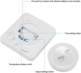 img 1 attached to 🕒 Waterproof Digital Kitchen Timer with Alarm - AOZBZ Shower Wall Clock, Touch Screen Timer with Temperature Humidity Display, Suction Cup Hanging Hole (White)