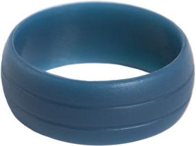 img 2 attached to 🏼 Men's Strong Side Sports Silicone Wedding Ring with Double-Debossed Athletic Band Design - Black, Gray, Red, Blue