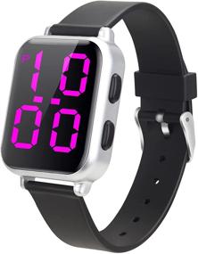 img 4 attached to Dekyda Kids Watch: Waterproof LED Digital Watch with Leather Band for Boys, Girls, and Teens (Ages 3-15) - Ideal for Sports and Outdoor Activities