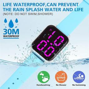 img 1 attached to Dekyda Kids Watch: Waterproof LED Digital Watch with Leather Band for Boys, Girls, and Teens (Ages 3-15) - Ideal for Sports and Outdoor Activities