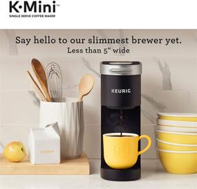 img 2 attached to Компактный и удобный: кофеварка Keurig K-Mini - однокружечный кофейник в матовом черном цвете.