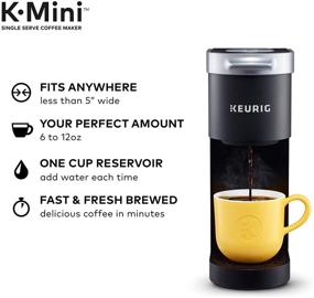 img 3 attached to Компактный и удобный: кофеварка Keurig K-Mini - однокружечный кофейник в матовом черном цвете.