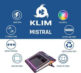 img 1 attached to 🔥 Klim Mistral Laptop Cooling Pad 2021 - Turbo-Fan (4500 RPM) Laptop Cooler for Gaming Laptop, 14-17 inches - Prevent Overheating & Enhance Performance!