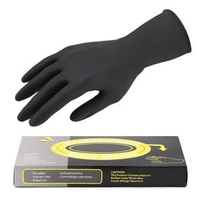 img 4 attached to 💇 Segbeauty Hair Dye Gloves - 20 Counts Black Reusable Professional Rubber Gloves for Home & Salon Hair Coloring and Cleaning - Medium Size