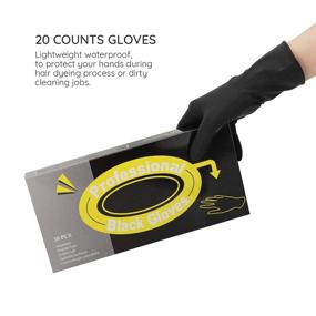 img 2 attached to 💇 Segbeauty Hair Dye Gloves - 20 Counts Black Reusable Professional Rubber Gloves for Home & Salon Hair Coloring and Cleaning - Medium Size
