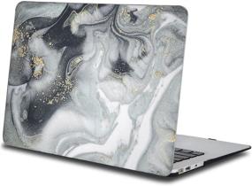 img 3 attached to 🖥️ One Micron MacBook 12 Inch Case + Keyboard Cover: Black Marble Hard Shell Compatible with Retina Display (Model A1534)