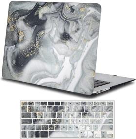 img 4 attached to 🖥️ One Micron MacBook 12 Inch Case + Keyboard Cover: Black Marble Hard Shell Compatible with Retina Display (Model A1534)