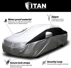 img 1 attached to Waterproof Lightweight Car Cover for Camry, Mustang, Accord and More - Fits up to 200 Inches. Includes 7-Foot Cable, Lock, and Convenient Driver-Side Zippered Opening for Easy Access.