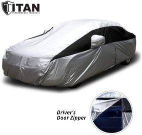 img 4 attached to Waterproof Lightweight Car Cover for Camry, Mustang, Accord and More - Fits up to 200 Inches. Includes 7-Foot Cable, Lock, and Convenient Driver-Side Zippered Opening for Easy Access.