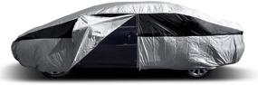 img 3 attached to Waterproof Lightweight Car Cover for Camry, Mustang, Accord and More - Fits up to 200 Inches. Includes 7-Foot Cable, Lock, and Convenient Driver-Side Zippered Opening for Easy Access.