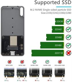 img 2 attached to 💻 Внешнее крепление M.2 NVME PCIE SSD на USB 3.1 - Адаптер высокой скорости M-Key для Type C GEN2 10GBPS - Черный