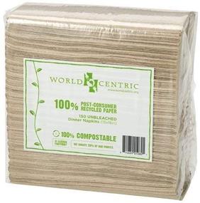 img 1 attached to 🌍 World Centric's Eco-Friendly 2-Ply Dinner Napkins (Pack of 750) – 100% Biodegradable, 100% Compostable, Made from 100% Post-Consumer Waste (PCW)