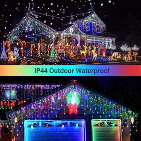 img 2 attached to 🎄 Icicle Lights Outdoor: Festive 33ft 400 LED String Fairy Lights for Christmas House Decor - Indoor/Outdoor Party, Bedroom, Porch Curtain Lights - Multicolor Waterfall Hanging Lights