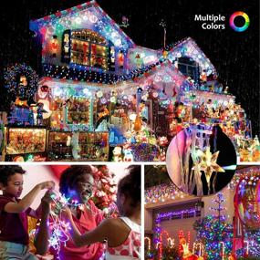 img 3 attached to 🎄 Icicle Lights Outdoor: Festive 33ft 400 LED String Fairy Lights for Christmas House Decor - Indoor/Outdoor Party, Bedroom, Porch Curtain Lights - Multicolor Waterfall Hanging Lights